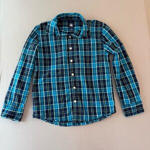 JK Kids Blue Plaid Button Down Shirt